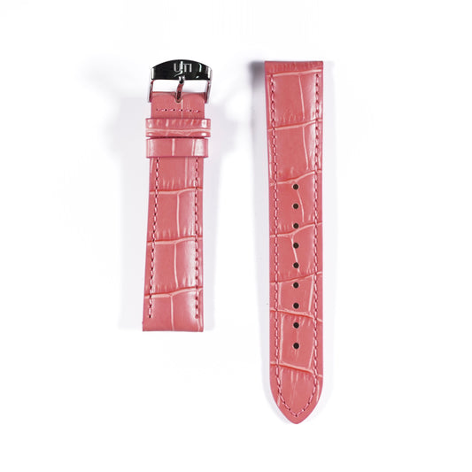 20mm Crocodile Pattern Genuine Leather Pink - Urban Time Imagination
