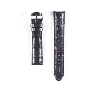 20mm Crocodile Pattern Genuine Leather Black - Urban Time Imagination