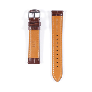 20mm Crocodile Pattern Genuine Leather Brown - Urban Time Imagination