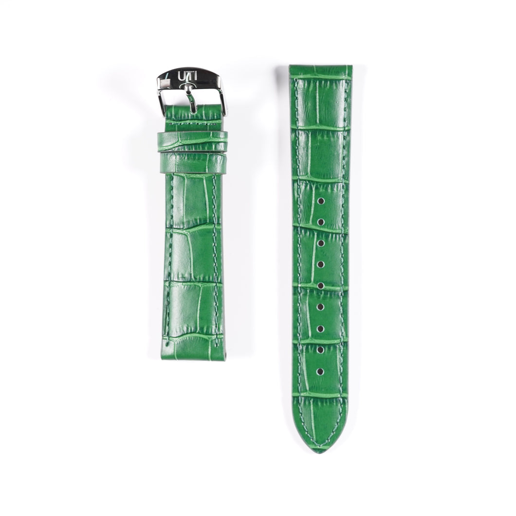 20mm Crocodile Pattern Genuine Leather Green - Urban Time Imagination